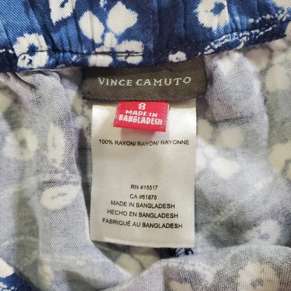 K1285 * Vince Camuto Girls Floral Print Shorts Blue White Size 8 - Picture 4 of 5